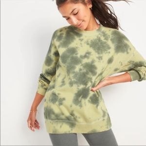 Old Navy Green Tie Dye Vintage French Terry Tunic Length sweatshirt 4X